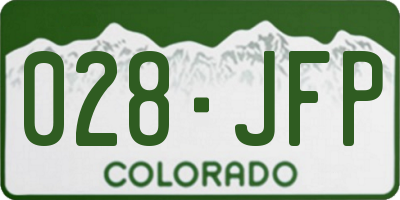 CO license plate 028JFP
