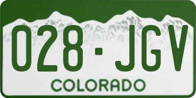 CO license plate 028JGV