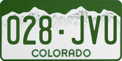 CO license plate 028JVU