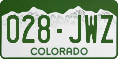 CO license plate 028JWZ