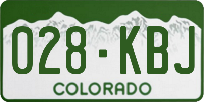 CO license plate 028KBJ