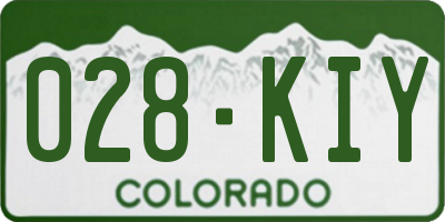CO license plate 028KIY