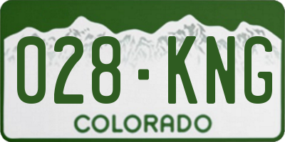 CO license plate 028KNG