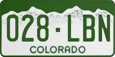 CO license plate 028LBN