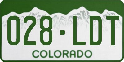 CO license plate 028LDT