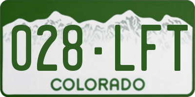 CO license plate 028LFT