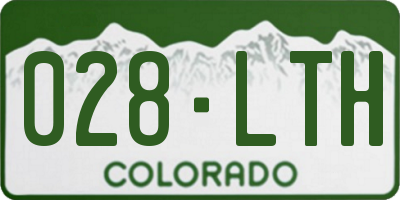 CO license plate 028LTH
