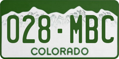CO license plate 028MBC