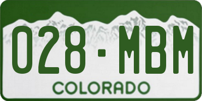 CO license plate 028MBM