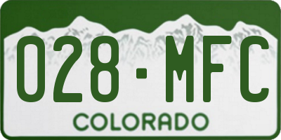 CO license plate 028MFC