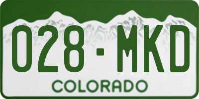 CO license plate 028MKD