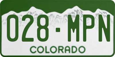 CO license plate 028MPN
