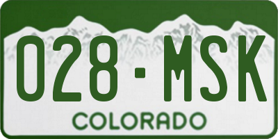 CO license plate 028MSK