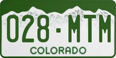 CO license plate 028MTM