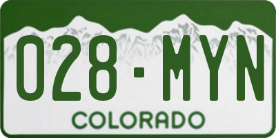 CO license plate 028MYN