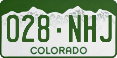 CO license plate 028NHJ
