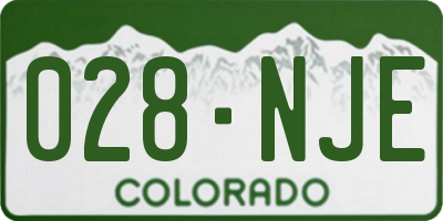 CO license plate 028NJE