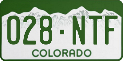 CO license plate 028NTF