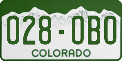 CO license plate 028OBO