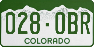 CO license plate 028OBR