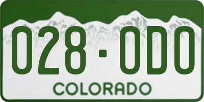 CO license plate 028ODO