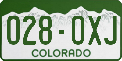 CO license plate 028OXJ
