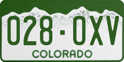 CO license plate 028OXV