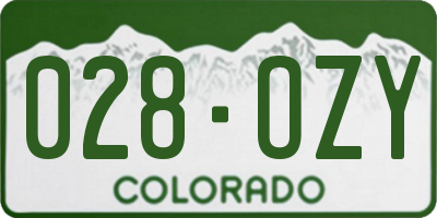 CO license plate 028OZY