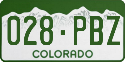 CO license plate 028PBZ