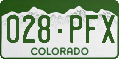 CO license plate 028PFX