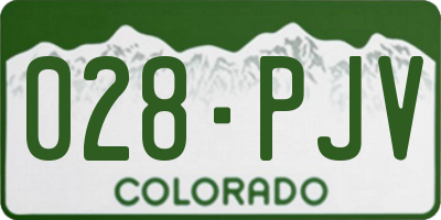 CO license plate 028PJV