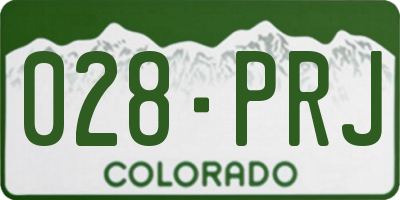 CO license plate 028PRJ