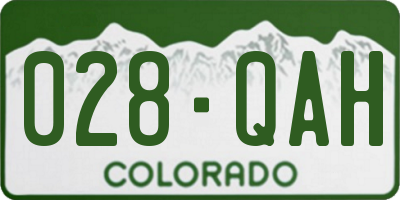CO license plate 028QAH
