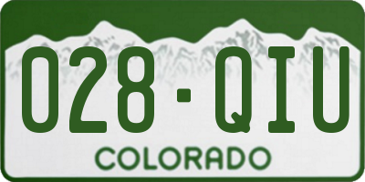 CO license plate 028QIU