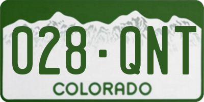 CO license plate 028QNT