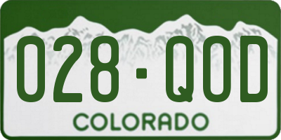 CO license plate 028QOD