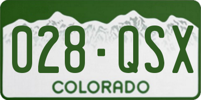 CO license plate 028QSX