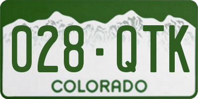 CO license plate 028QTK