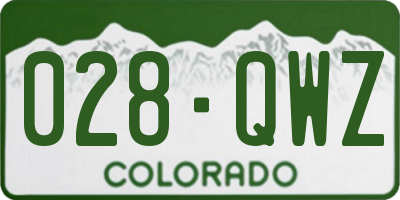CO license plate 028QWZ