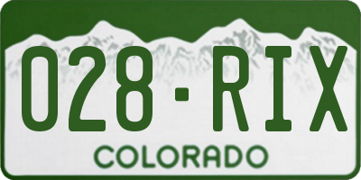 CO license plate 028RIX