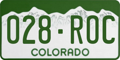 CO license plate 028ROC