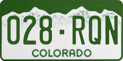 CO license plate 028RQN