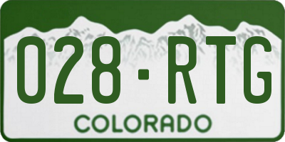 CO license plate 028RTG