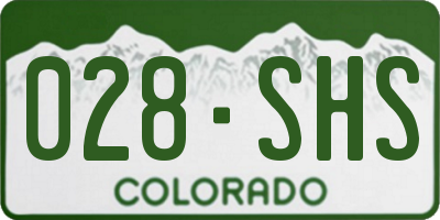 CO license plate 028SHS