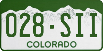CO license plate 028SII