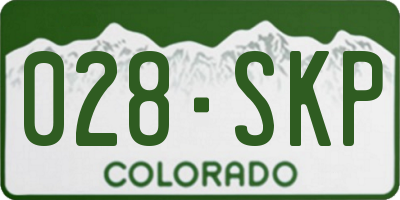 CO license plate 028SKP