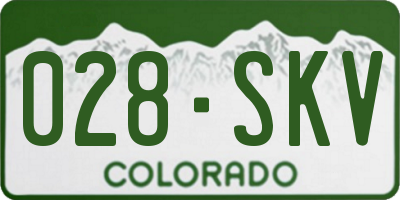 CO license plate 028SKV