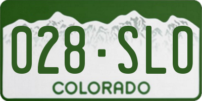 CO license plate 028SLO