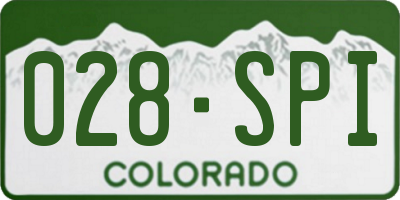 CO license plate 028SPI