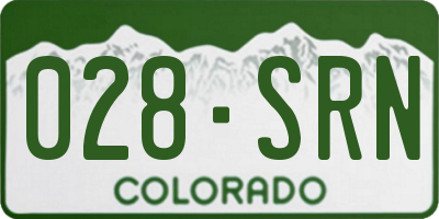 CO license plate 028SRN
